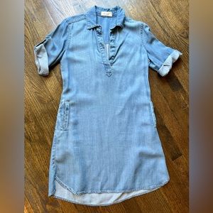 Bella Dahl Blue Polo Collar Mini Dress